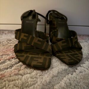 Authentic Fendi Zucca print Wedge